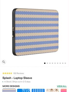 Incase Blue and Cream Striped Laptop Sleeve
